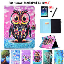 Capa para tablet huawei com suporte de desenho animado, capa de tablet com flip e caneta para mediapad t3 10 agosto de 10" 2024 - compre barato