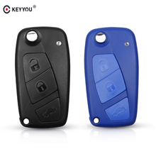 KEYYOU-Funda de llave con control remoto para Fiat 500, carcasa plegable de 3 botones para mando a distancia, compatible con modelo Panda Stilo Ducato Punto 2024 - compra barato