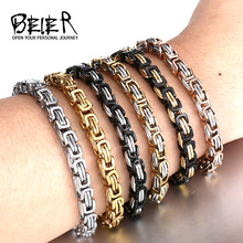 Beier Stainless Steel Bracelet Men Punk Rock Jewelry High Quality Pulseira Masculina Byzantine Chain Link stock  For Women 2024 - buy cheap