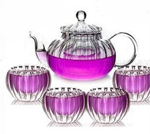 1SET 600ml Pumpkin Style Durable Glass Teapot with Filter Handmade Heat Resistant Teapot Kungfu Flower Tea Coffee Heath JO 1052 2024 - buy cheap