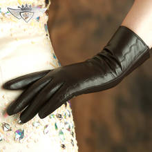 KLSS Brand Genuine Leather Women Gloves High Quality Goatskin Gloves Fashion Trend Lady Sheepskin Gloves Winter Plus Velvet 2319 2024 - buy cheap