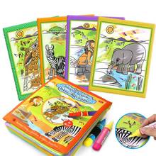Magic Coloring Water Drawing Book with Pen Baby Animals Painting Writing Doodle Cloth Book Kids Drawing Board Educational Toy 2024 - buy cheap
