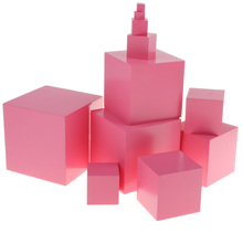 Montessori-bloques de torre de madera rosa para bebé, juguetes educativos para niños pequeños, 10 Uds. 2024 - compra barato