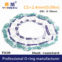 10 pçs/lote verde fkm flúor borracha o-anéis selos cs2.4mm od8/9/10/11/12/13/14/15/16/17/18/19/20*2.4mm anéis junta anéis máquina de lavar 2024 - compre barato