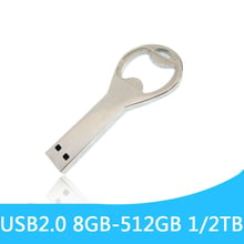 Mini pen drive usb 64gb 2.0 com abridor de garrafa, mini pen drive de memória usb 16gb presente 1tb 2tb 2024 - compre barato