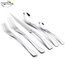 20PCS European 304 Stainless Steel Dinnerware Set Mirror polished Cutlery Silverware Fork Steak Knife Scoop Tableware for Home 2024 - buy cheap