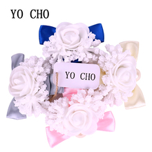 YO CHO High-end Handmade Artificial Stamen Bud Bouquet White Rose Flowers For Home Garden Wedding Car Corsage Decor Bridal Prom 2024 - buy cheap