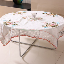 Cotton Tablecloth Pure White Hand Ribbon Embroidery European Style Cover Washable Table Cloth for Tea Table 2024 - buy cheap