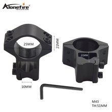 AloneFire 1pair M43 25mm Ring 1'' 11mm Mount High Profile Rifle Scope Mounts Hunting Accessories Dovetail Weaver Picatinny 2024 - buy cheap