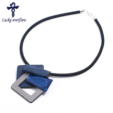 2019 Resin Necklace Pendants Women Jewelry Leather Chokers Necklaces For Women Multifunction Fashion Jewelry Chain Necklace Long 2024 - buy cheap