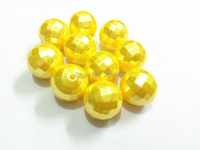 ¡Novedad! Lote de cuentas de perlas facetadas amarillas para niños, 20mm, 100 unidades 2024 - compra barato