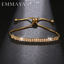 EMMAYA Jewelry Gifts Bling 2 Row AAA Cz Stone Bracelets Women Men Golden Rhinestones Hip Hop Chains 2024 - buy cheap