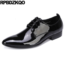 Estilo britânico italiano couro verdadeiro sapato de casamento masculino, sapato formal de luxo preto patenteado, oxfords itália derby 2024 - compre barato