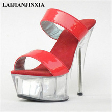 LAIJIANJINXIA-zapatos de tacón alto de 15cm para mujer, calzado Sexy de plataforma, para fiesta, Club nocturno, Zapatos de baile de barra 2024 - compra barato