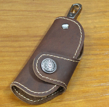 Vintage Women & Men's  Full Grain Genuine Leather Key Wallet  Car Key holder Case Leather keychain Bag Brown MC804 Free shipping 2024 - buy cheap