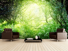 Papel tapiz natural personalizado, luz de bosque profundo, murales de papel tapiz 3D para sala de estar, dormitorio, restaurante, papel tapiz de pared de fondo 2024 - compra barato