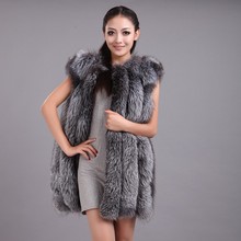 New 2021 Fashion Winter Women Silver Fox Fur Vest Faux Fur Coat Woman Cloak Fur Vests Jacket Female Overcoat Plus Size XS-6XL 2024 - buy cheap