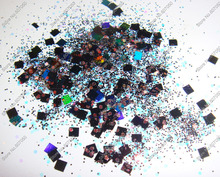 50gram/lot x Mixed Laser Colors(Glitter Powder+Square+Hexagon) Paillette Spangles Shape for Nail Art Decoration&Glitter Crafts 2024 - buy cheap