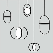 Двойные круглые люстры в скандинавском стиле, индивидуальная модная прикроватная лампа для гостиной, прихожей, ресторана, кафе, спальни 2024 - купить недорого