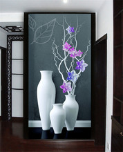 Flower Vase Hallway Wall Mural Photo Wallpaper Entrance 3d Floral Wallpaper Wall Papers Home Art Decor 3d Coffee Shop Wallpaper 2024 - buy cheap