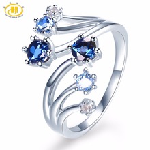 Women's Ring Natural Gemstone Blue London Topaz Solid 925 Sterling Silver Rings Fine Jewelry for Women's Presents Gift 2024 - buy cheap