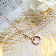 YUN RUO 2018 Rose Gold Color Simple Round Pendant Necklace Fashion Titanium Steel Woman Jewelry Prevent Fade & Allergic Drop 2024 - buy cheap
