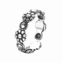Kinitial-Anillo de plata de alta calidad con forma de girasol, bisutería elegante, ajustable, regalo de joyería 2024 - compra barato