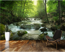 Papel DE pared DE paisaje personalizable, murales 3D DE cascada DE bosque para sala DE estar, cocina, dormitorio, Fondo DE decoración del hogar 2024 - compra barato