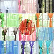 Fashion Colorful Solid Floral Tulle Voile Door Window Curtain Drape Panel Valances Scarf Divider New 2024 - buy cheap