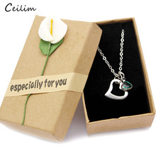 2020 New Stainless Steel Chain Crystal Heart Pendant Necklace Love Jewelry Valentine's Day Present Gift for Women with free Box 2024 - buy cheap