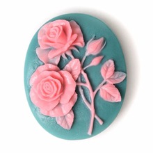 Molde de sabão de silicone em forma oval de rosas duplas, faça você mesmo, molde para arte artesanal, forma de vela de argila de polímero, ferramenta de fabricação de sabão 2024 - compre barato