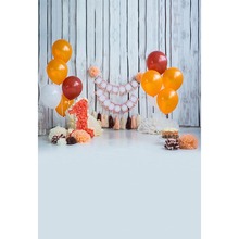 Pano de fundo colorido para foto infantil, 1 ° aniversário, balões, sobremesa, piso de madeira branco, fundos para estúdio de fotografia, 3d personalizado 2024 - compre barato