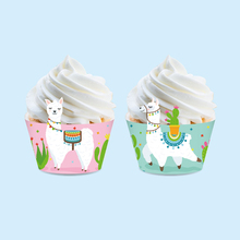 Kawaii Alpaca Cactus Cake Border Decorations Cartoon Animals Cupcake Wrapper Baby Shower Kids Happy Birthday Cupcake Decorating 2024 - buy cheap