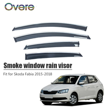 OVERE NEW 1Set Smoke Window Rain Visor For Skoda Fabia 2015 2016 2017 2018 Styling Vent Sun Deflectors Guard Car Accessories 2024 - buy cheap