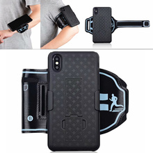 Hybrid Hard Shell Holster Combo Case With Kickstand for Running, Walking, Hiking fit iPhone XR 6.1"/iPhone XS MAX 6.5"/iPHONE XS 2024 - buy cheap