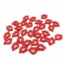100 pçs em forma de lábios vermelhos/rosas, botões planos de plástico, enfeites de bonecos, acessórios de costura 13x18mm 2024 - compre barato