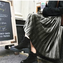 Модная осенняя и зимняя женская облегающая бархатная юбка с высокой талией, плиссированные юбки, плиссированная Офисная Женская юбка 2024 - купить недорого