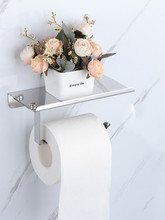 Bathroom roll paper holder stainless steel wall bracket toilet paper phone holder with storage shelf 2024 - buy cheap