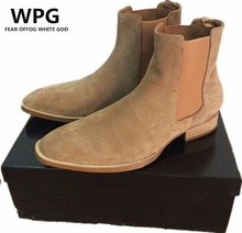 WPG 2018 NEW style Top quality 5color euro 37-47 designer men shoes luxury brand Chelsea mens boots shoes 2024 - buy cheap