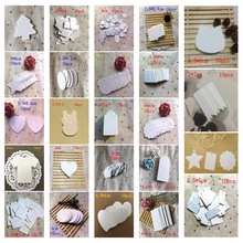 20Pcs white DIY Kraft Paper Tags Scalloped 20 shapes Optional Christmas Wedding Favour Party Gift Card Label Blank Luggage Tags 2024 - buy cheap