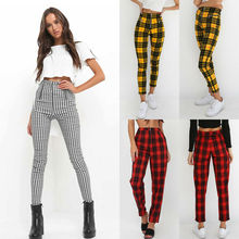 Fashion Women New Spring Summer Casual Pencil Long Pants High Waist Zip-up Plaid Slimmer Trousers Sweatpants Striped Bottoms 2024 - buy cheap