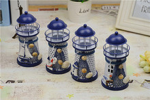 12 pcs Fashion Hot Mediterranean-style lighthouse wrought iron Candlestick Candle holder Home decoration 2024 - buy cheap
