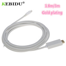 Kebidu-cable adaptador Mini DP a HDMI, adaptador macho, convertidor, 1,8 M, 6 pies, Thunderbolt, Displayport 2024 - compra barato
