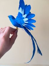 foam&feathers white-blue spreading wings bird about 28x20cm long tail bird model prop.home garden decoration gift w0705 2024 - buy cheap