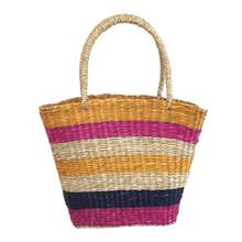 Fashion Straw Striped Handbag Women 2019 New Summer Beach Color Casual Daily Beach Boho Totes Woven Rattan Bags Natural Wicker 2024 - buy cheap