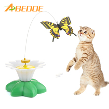Игрушки для кошек и котят Развивающие игрушки для кошек электрическая вращающаяся Цветная Бабочка забавная птица сиденье для домашних животных игрушка для кошек и котят 2024 - купить недорого