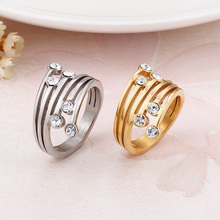 KALEN Stainless Steel Jewelry Rings For Women Bohemia Rhinestone Gold & Color Finger Rings Anillos Mujer Fashion Wedding Bands 2024 - buy cheap