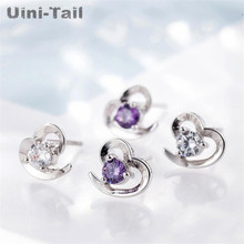 Uini-tail-pendientes de plata esterlina 925 con forma de corazón, aretes de cristal hipoalergénicos, moda simple, GN464 2024 - compra barato