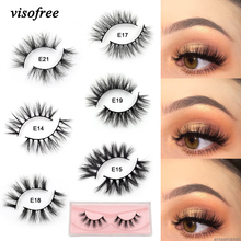 Visofree Lashes Mink Eyelashes Natural Crisscross Cruelty free 3D Mink Lashes Makeup Handmade Eyelashes With Pink Eyelash Boxes 2024 - buy cheap