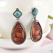 Personality Antique Jewelry Brown Color Natural Stone Earrings Fashion Brown Sun Flower Earrings Jewelry 2024 - buy cheap